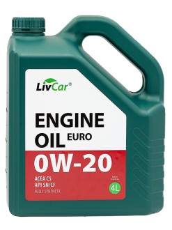 Моторное масло LIVCAR EURO ENGINE OIL 0W20 ACEA C5 API SN/CF 4л